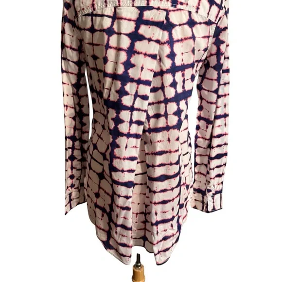 STYLUS Women's Navy and Pink Tie Dye Button Down Shirt size Medium - Picture 5 of 5
